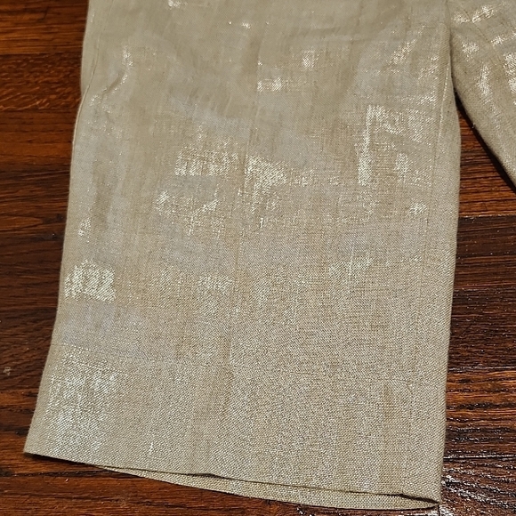 J. Crew City Fit 100% Linen Shiny Metallic Beige Bermuda Shorts Tailored Fit - Picture 4 of 9